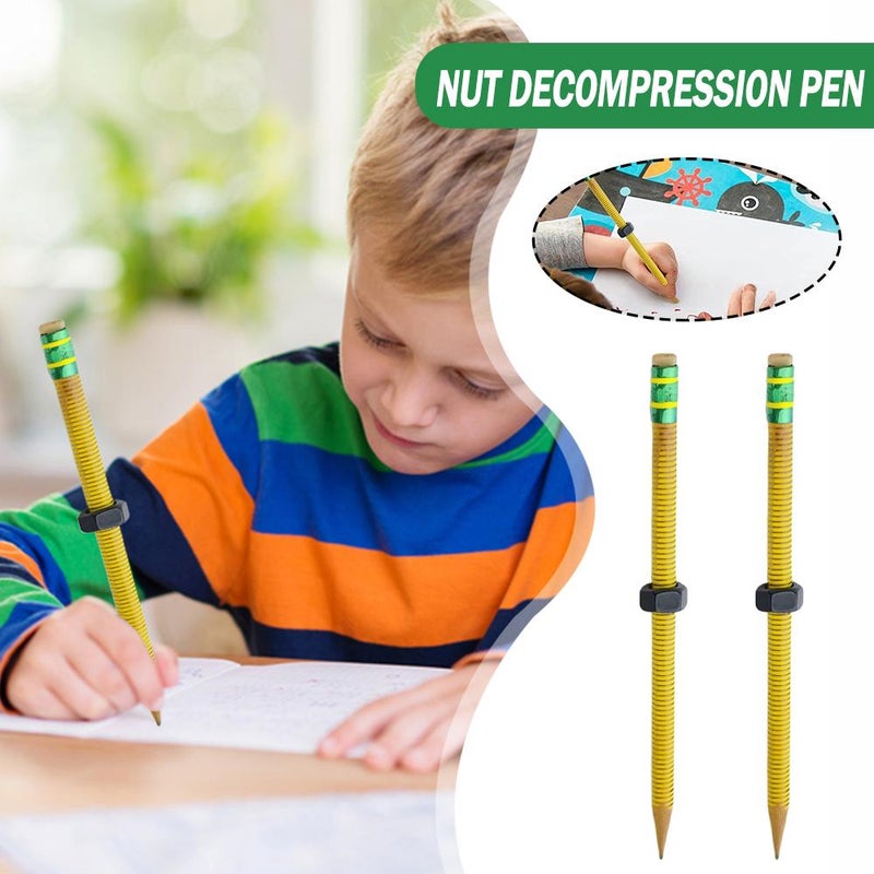 Threaded Pencil, Threaded Pencil Fidget, ADHD Pencils with Nut, Silent Fidget Pencils for ADHD & Anxiety, Stress Relief Pens, Textured Grip for School, Home - Image 5